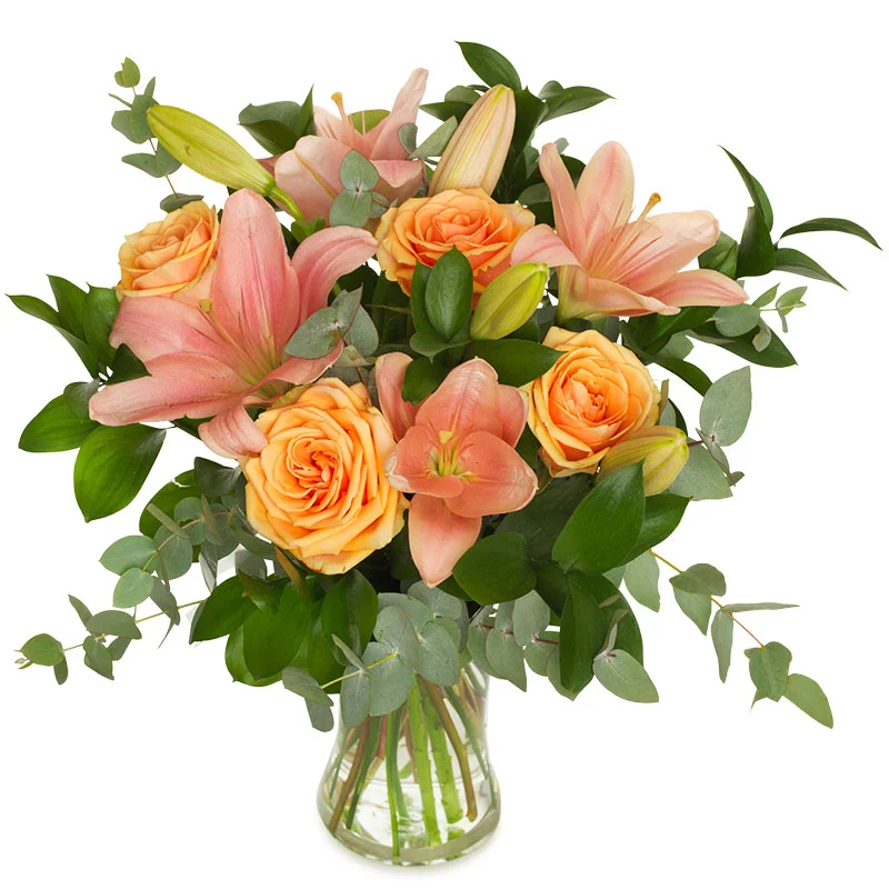 Ramo de condolências, flores brancas com carinho