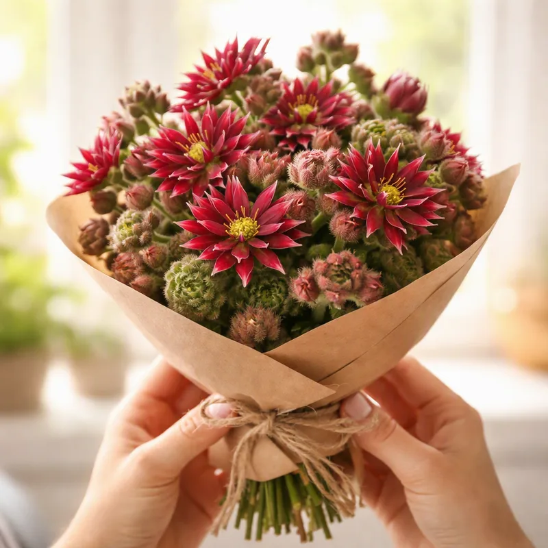 Sempervivum vermelho - imagem 3